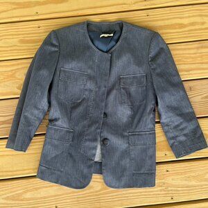 Santorelli Womens 38 Penelope Tweed Blazer Jacket Double Button Career Office 2